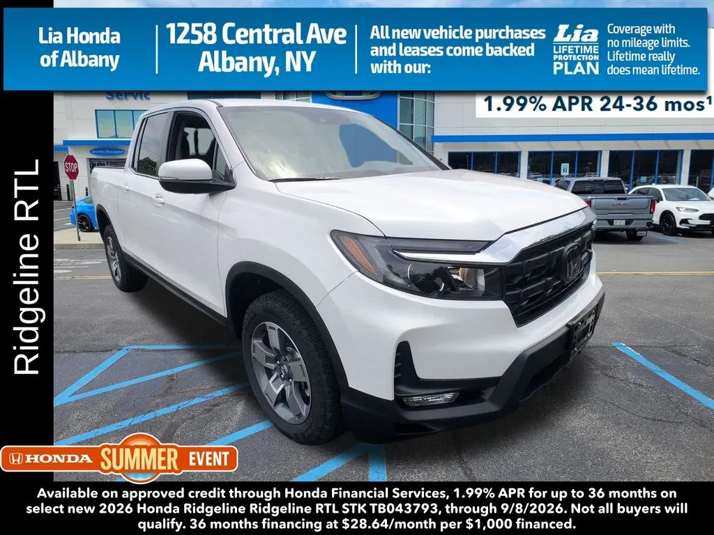 White 2026 Honda Ridgeline RTL for sale in Albany, NY