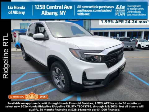White 2026 Honda Ridgeline RTL for sale in Albany, NY