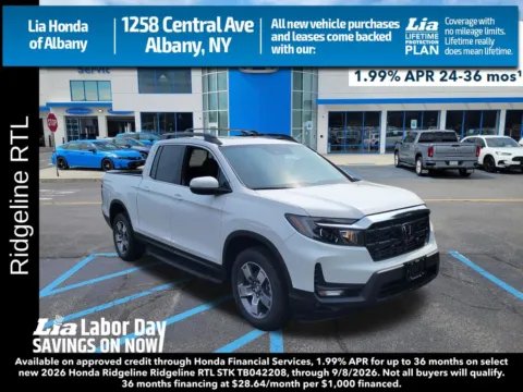 White 2026 Honda Ridgeline RTL for sale in Albany, NY