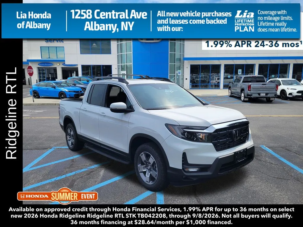 White 2026 Honda Ridgeline RTL for sale in Albany, NY