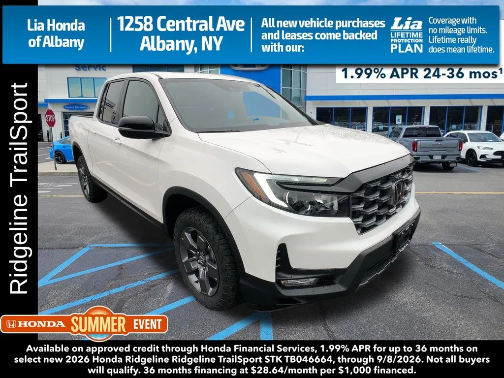 White 2026 Honda Ridgeline TrailSport for sale in Albany, NY