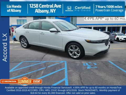 White 2023 Honda Accord LX for sale in Albany, NY