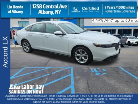 White 2023 Honda Accord LX for sale in Albany, NY
