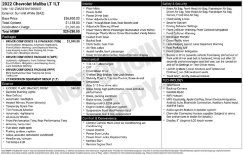 Another view of 2022 Chevrolet Malibu LT for sale in Albany, NY at Lia Honda Albany