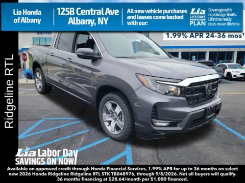 Gray 2026 Honda Ridgeline RTL for sale in Albany, NY