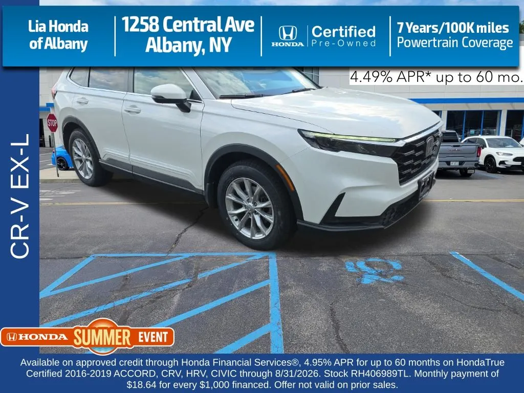 White 2024 Honda CR-V EX-L for sale in Albany, NY
