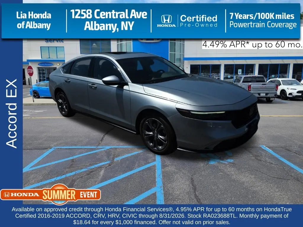 Silver 2024 Honda Accord EX for sale in Albany, NY