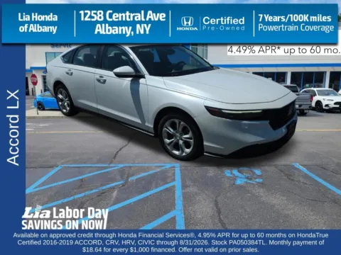White 2023 Honda Accord LX for sale in Albany, NY