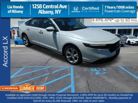 White 2023 Honda Accord LX for sale in Albany, NY