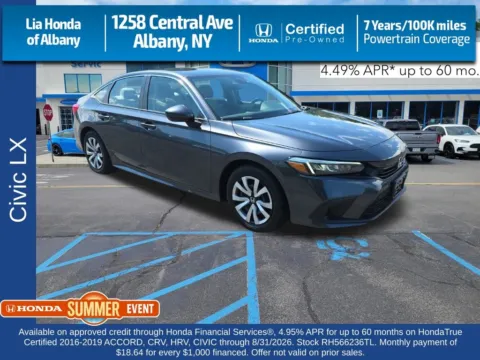 Gray 2024 Honda Civic LX for sale in Albany, NY