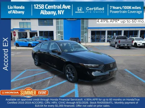 Black 2024 Honda Accord EX for sale in Albany, NY