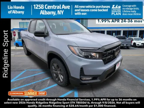 Gray 2026 Honda Ridgeline Sport for sale in Albany, NY