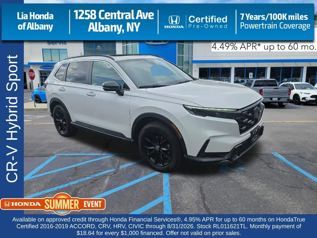 White 2024 Honda CR-V Hybrid Sport for sale in Albany, NY