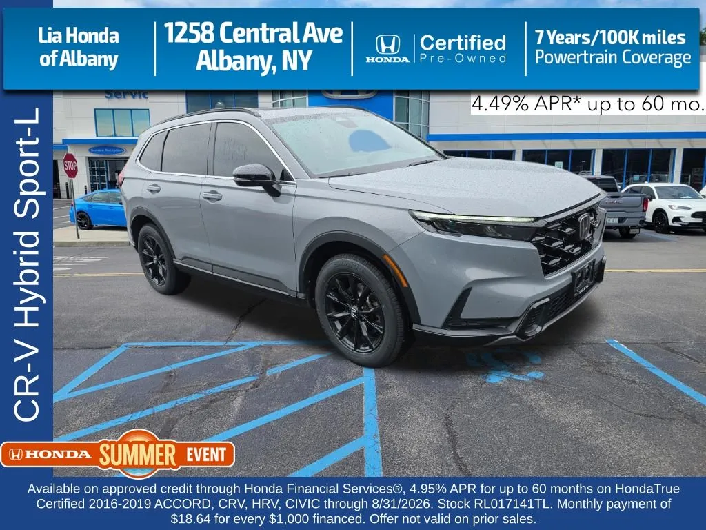 Gray 2024 Honda CR-V Hybrid Sport-L for sale in Albany, NY