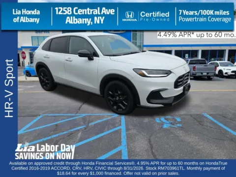 White 2024 Honda HR-V Sport for sale in Albany, NY