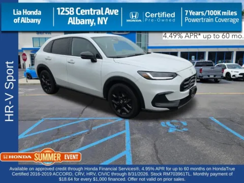 White 2024 Honda HR-V Sport for sale in Albany, NY