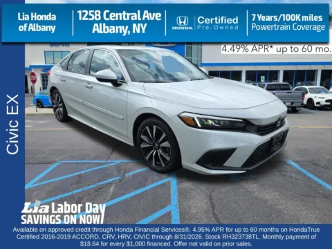White 2024 Honda Civic EX for sale in Albany, NY