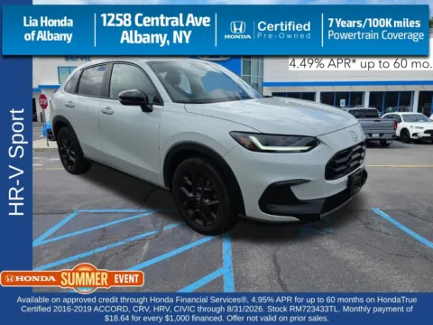 White 2024 Honda HR-V Sport for sale in Albany, NY