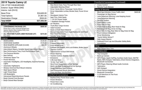 Another view of 2019 Toyota Camry LE for sale in Albany, NY at Lia Honda Albany