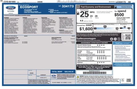 Another view of 2020 Ford EcoSport SE for sale in Albany, NY at Lia Honda Albany