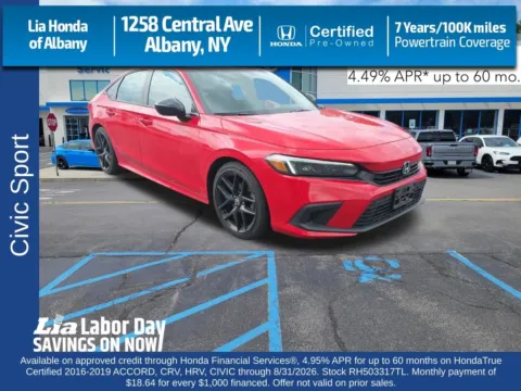 Red 2024 Honda Civic Sport for sale in Albany, NY