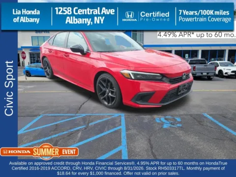 Red 2024 Honda Civic Sport for sale in Albany, NY