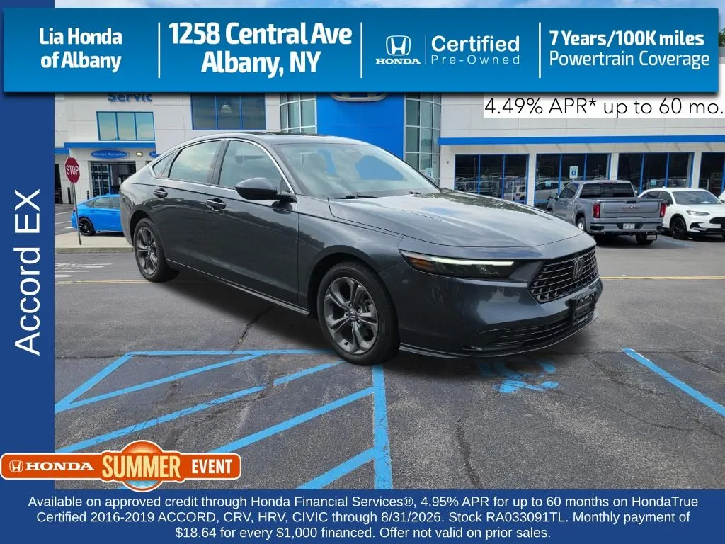 Gray 2024 Honda Accord EX for sale in Albany, NY