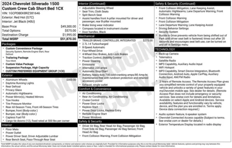 Another view of 2024 Chevrolet Silverado 1500 Custom for sale in Albany, NY at Lia Honda Albany