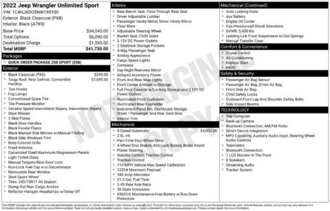 Another view of 2022 Jeep Wrangler Unlimited Sport for sale in Albany, NY at Lia Honda Albany