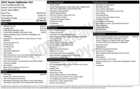 Another view of 2023 Toyota Highlander XLE for sale in Albany, NY at Lia Honda Albany