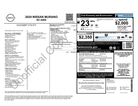Another view of 2024 Nissan Murano SV for sale in Enfield, CT at Lia Honda Enfield