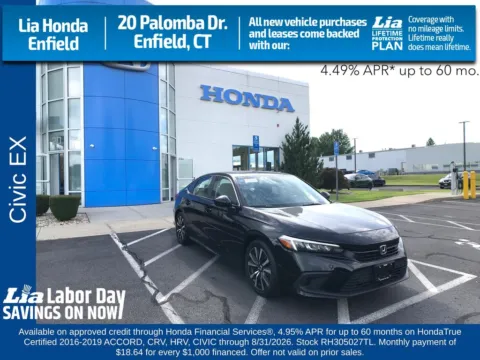 Black 2024 Honda Civic EX for sale in Enfield, CT