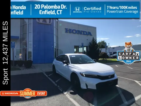 White 2025 Honda Civic Sport for sale in Enfield, CT