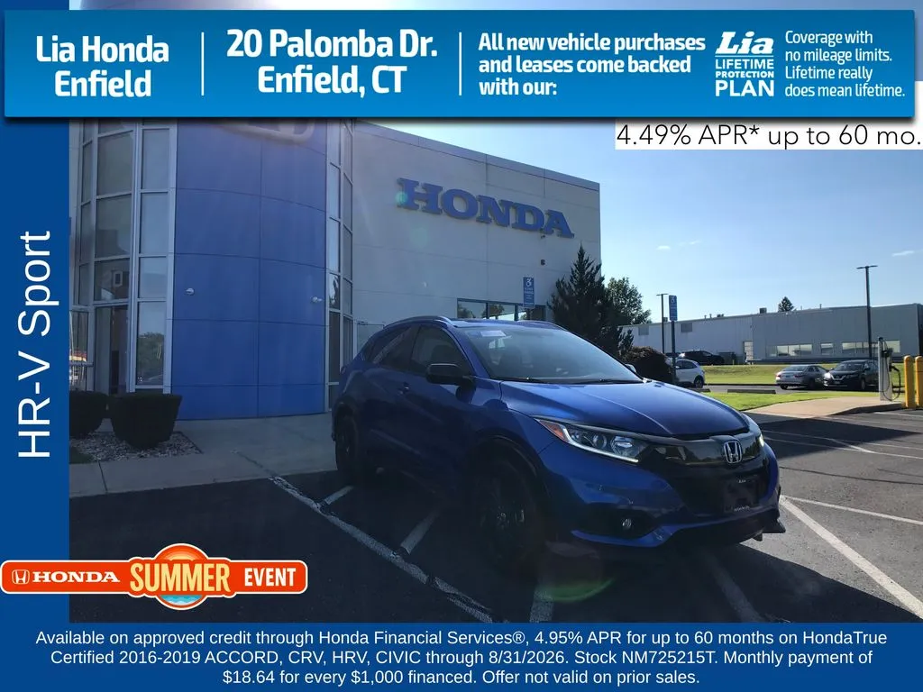 Blue 2022 Honda HR-V Sport for sale in Enfield, CT