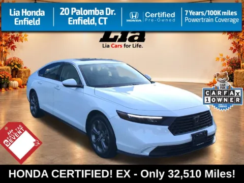 White 2024 Honda Accord EX for sale in Enfield, CT