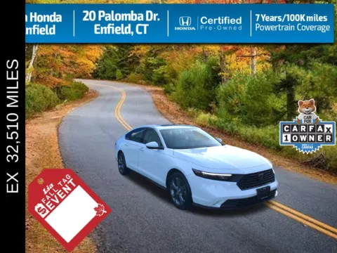 White 2024 Honda Accord EX for sale in Enfield, CT
