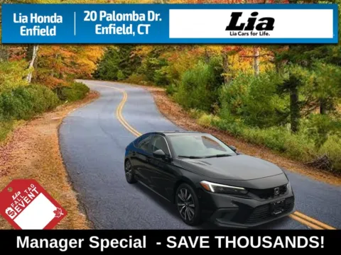 Black 2023 Honda Civic EX-L for sale in Enfield, CT