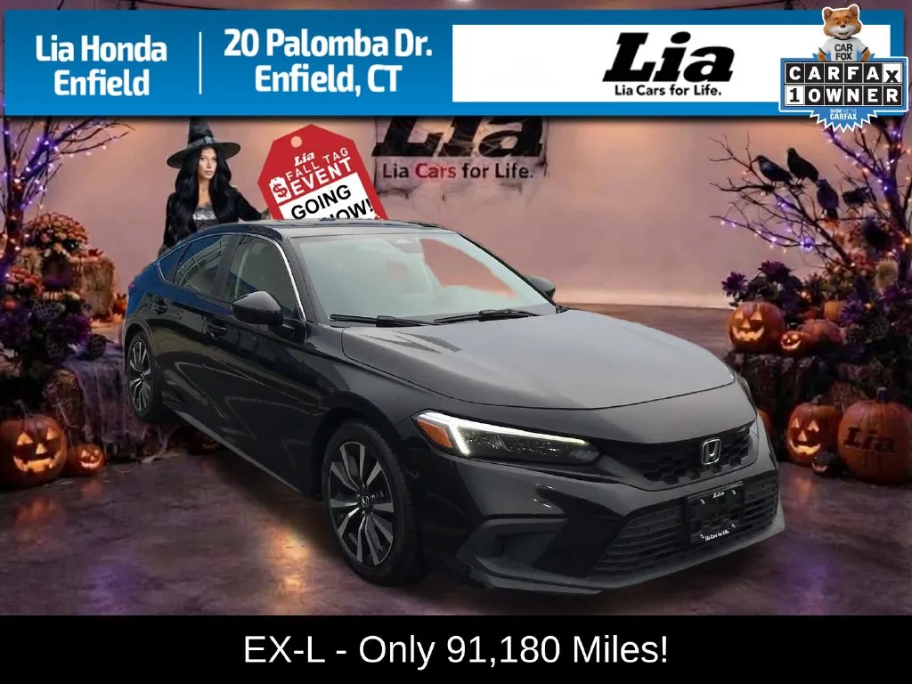 Black 2023 Honda Civic EX-L for sale in Enfield, CT