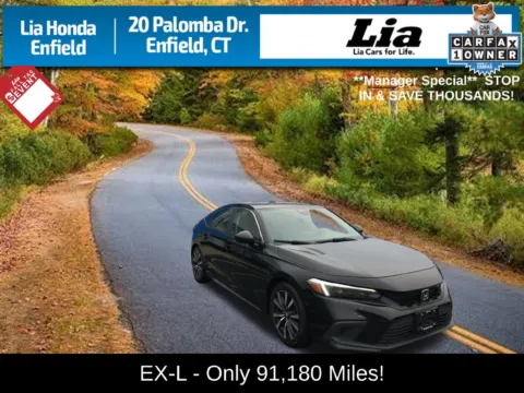 Black 2023 Honda Civic EX-L for sale in Enfield, CT
