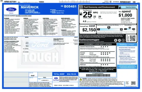 Another view of 2024 Ford Maverick Lariat for sale in Enfield, CT at Lia Honda Enfield