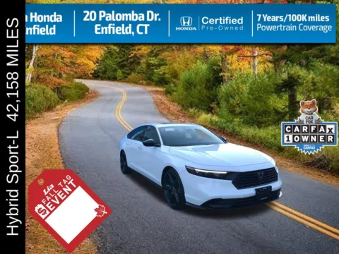 White 2025 Honda Accord Hybrid Sport-L for sale in Enfield, CT