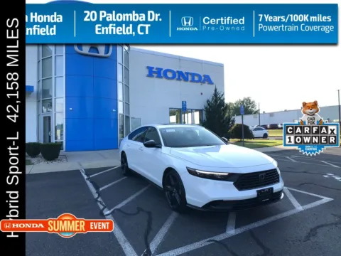White 2025 Honda Accord Hybrid Sport-L for sale in Enfield, CT