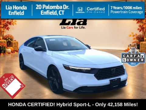 White 2025 Honda Accord Hybrid Sport-L for sale in Enfield, CT