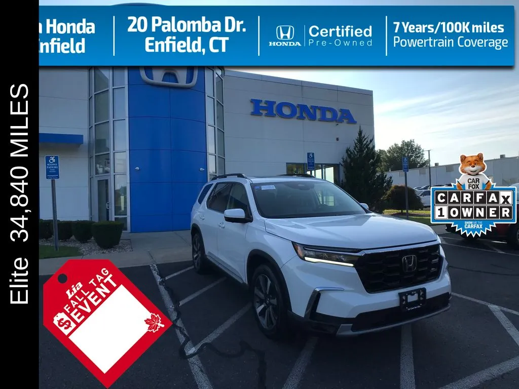 White 2023 Honda Pilot Elite for sale in Enfield, CT