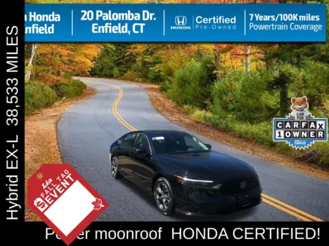 Black 2024 Honda Accord Hybrid EX-L for sale in Enfield, CT
