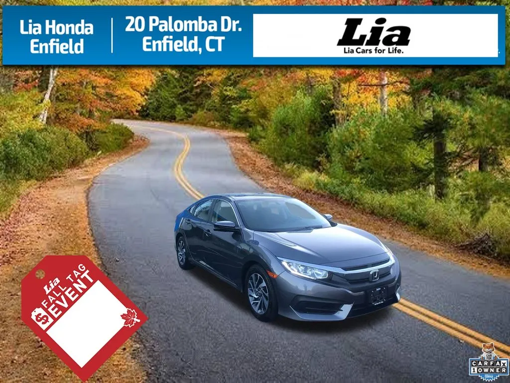 Gray 2016 Honda Civic EX for sale in Enfield, CT