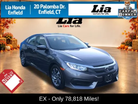 Gray 2016 Honda Civic EX for sale in Enfield, CT