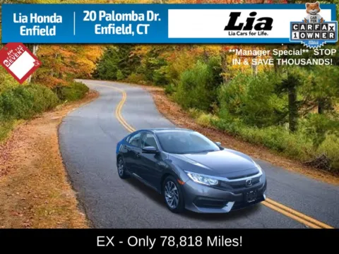 Gray 2016 Honda Civic EX for sale in Enfield, CT