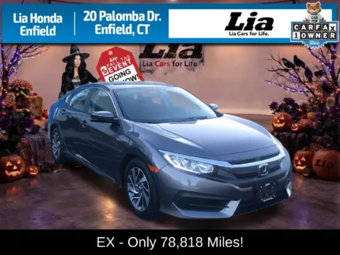 Gray 2016 Honda Civic EX for sale in Enfield, CT