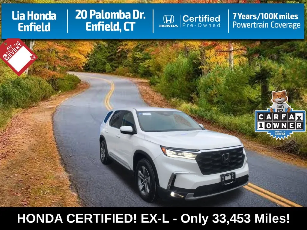 White 2025 Honda Pilot EX-L for sale in Enfield, CT